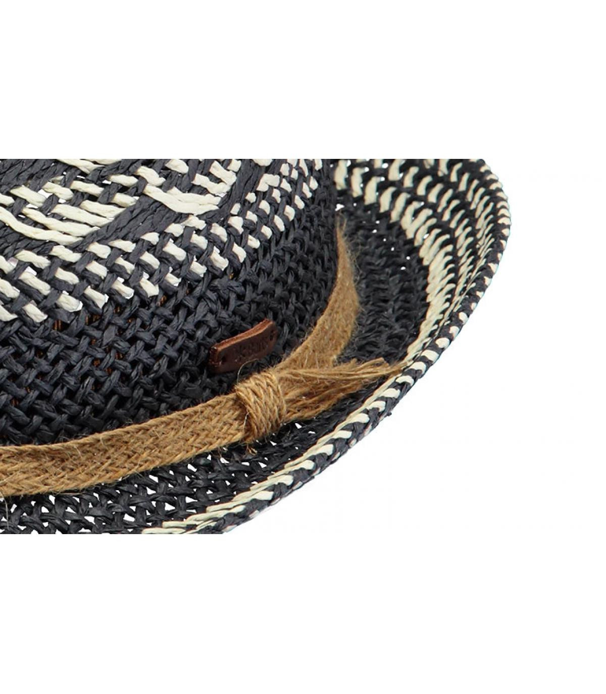 trilby paille bleu motif